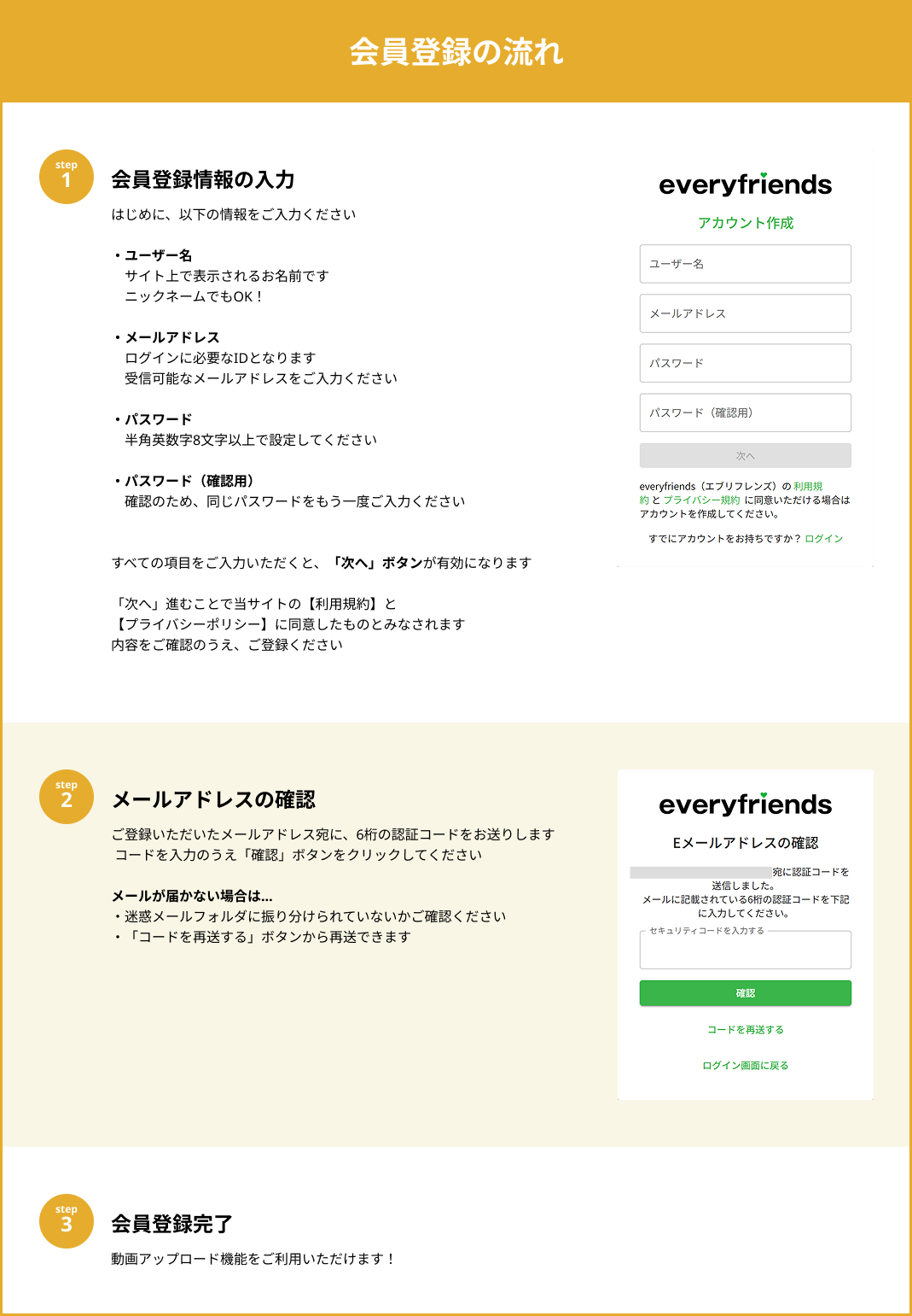 サインアップガイド