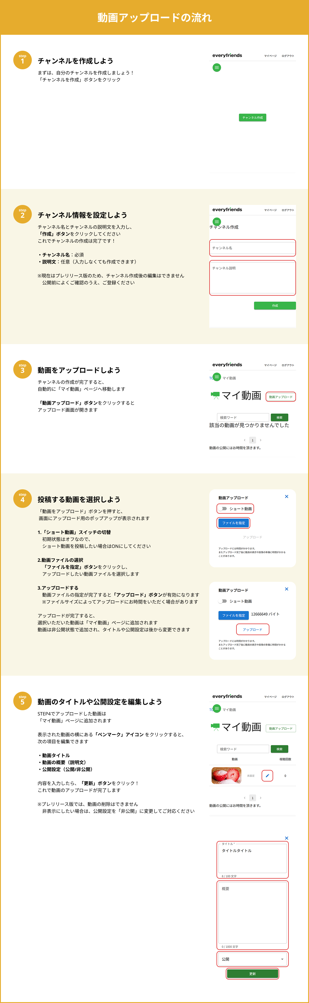 アップロードガイド